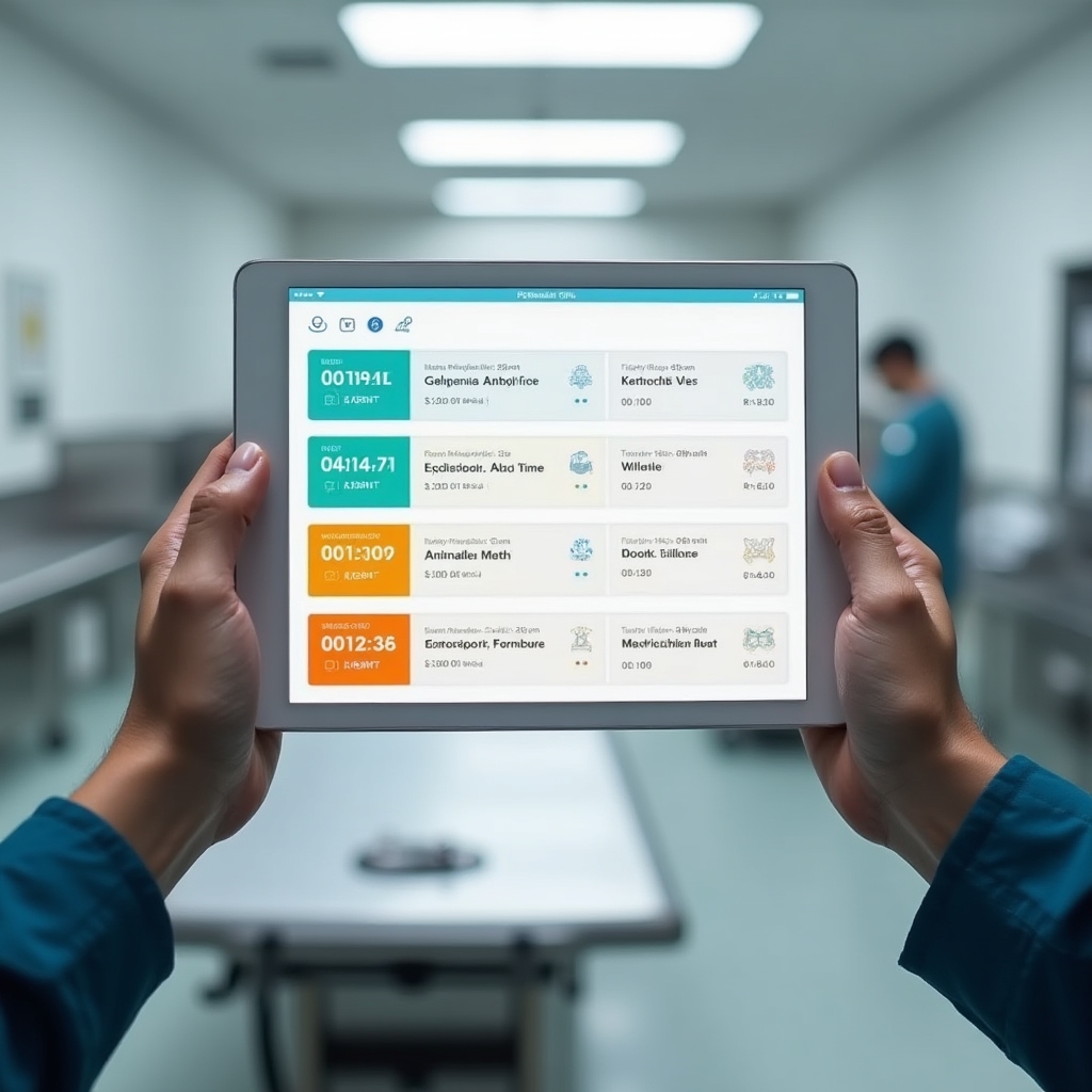 Pantalla de pauta de medicación veterinaria con alertas de administración programadas