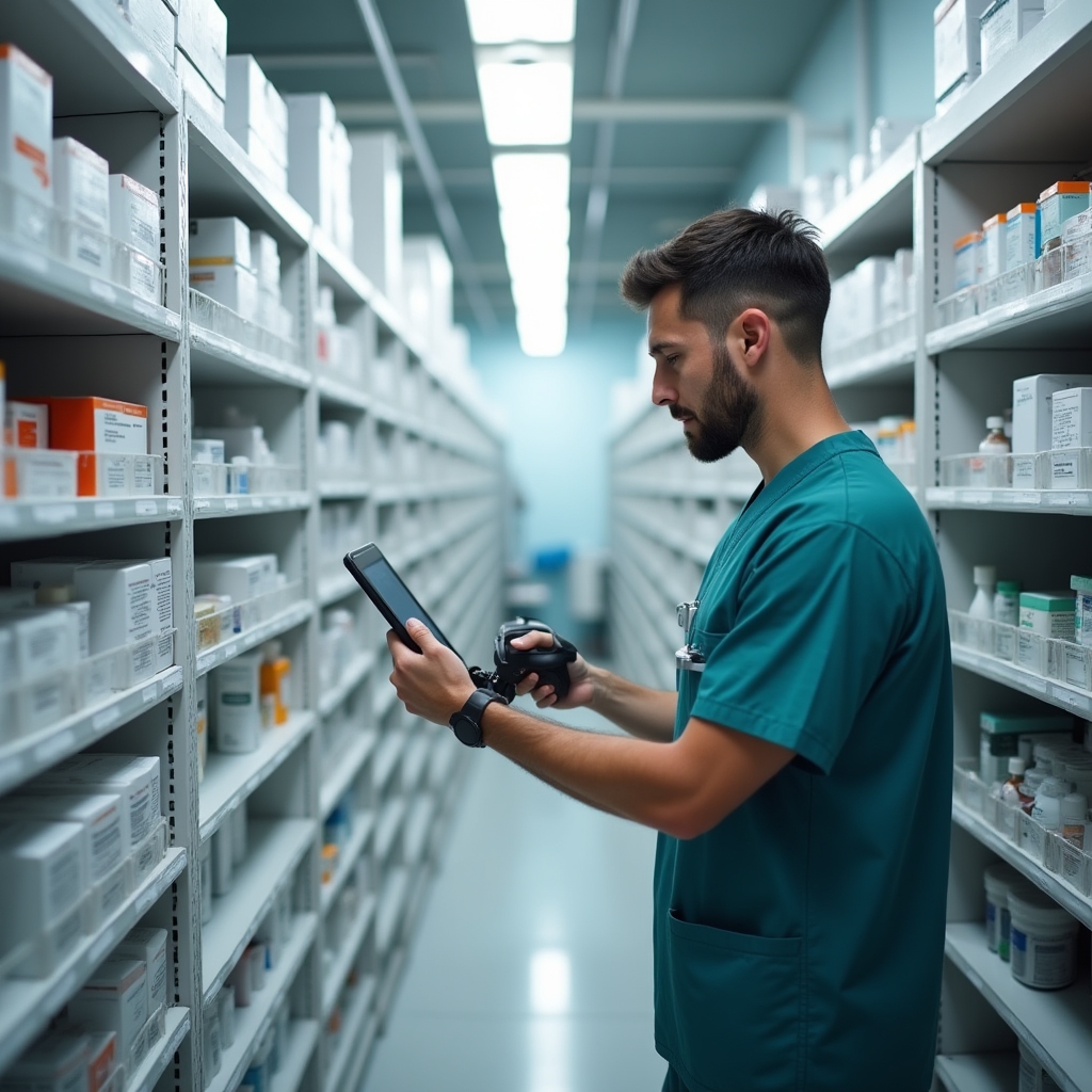 Control de stock de farmacia veterinaria con inventario de medicamentos y alertas de mínimos